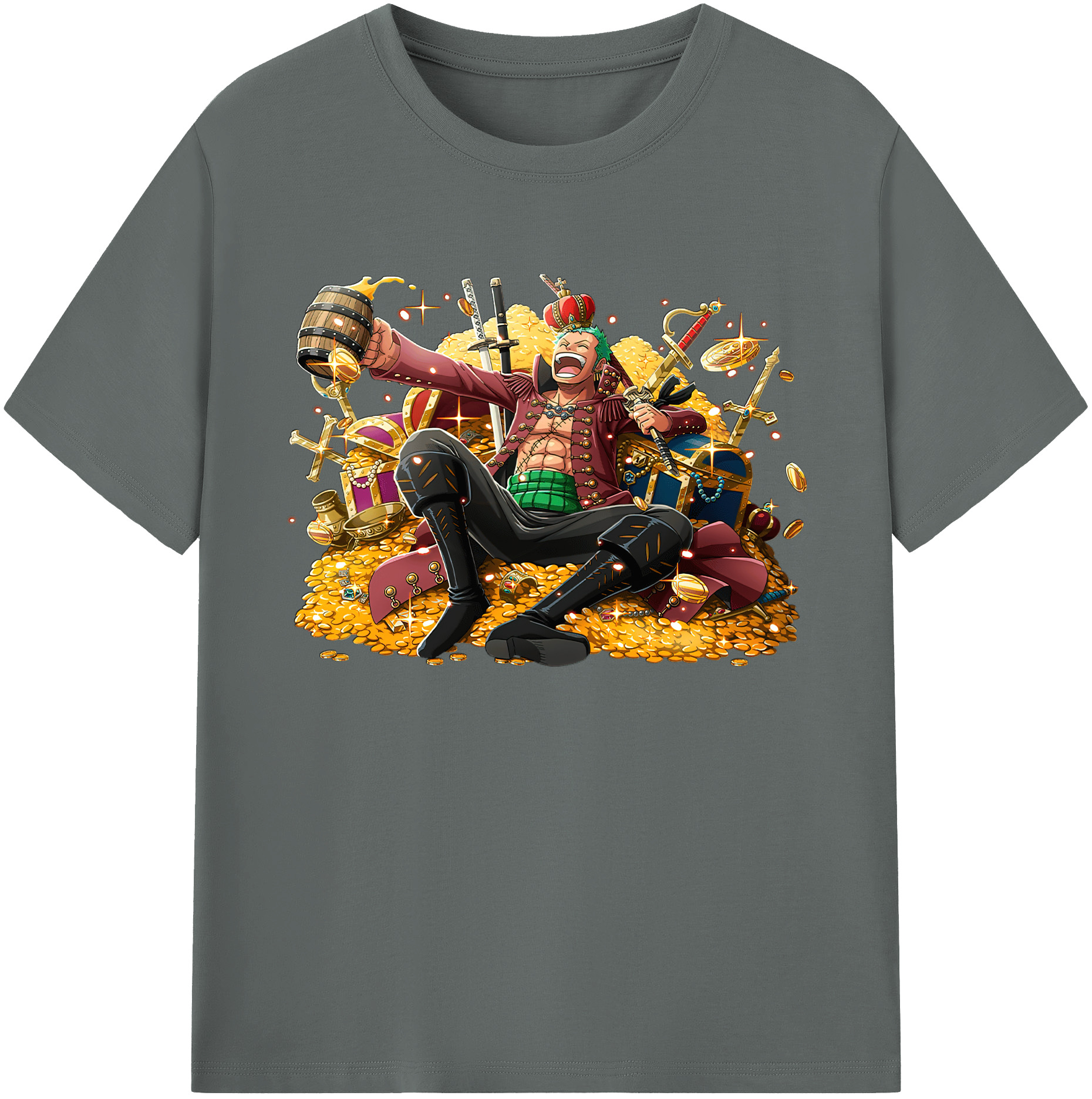 ワンピース ロロノア・ゾロ ONE PIECE Roronoa Zoro 綿100％ メンズ半袖Tシャツ｜肌触りやわらか＆通気性
